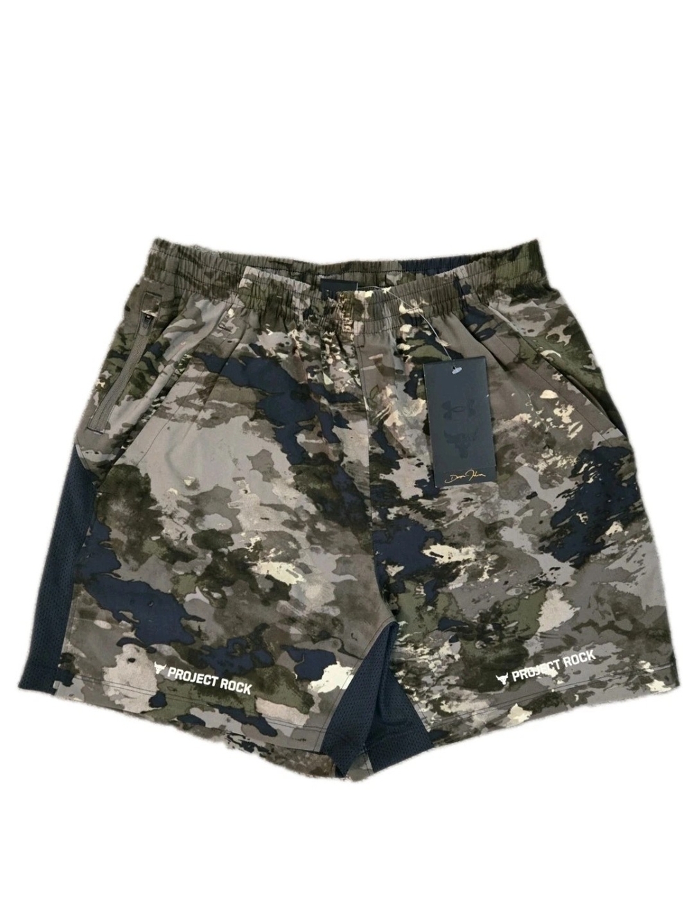 Under Armour Project Rock Ultimate 5" Camo Workout Shorts Mens S NWT